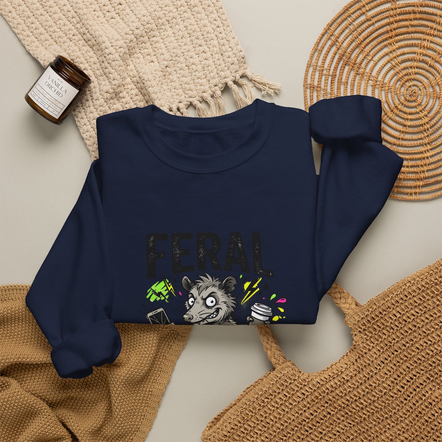 Feral But Free sweatshirt | chaotic unhinged humor, millennial burnout