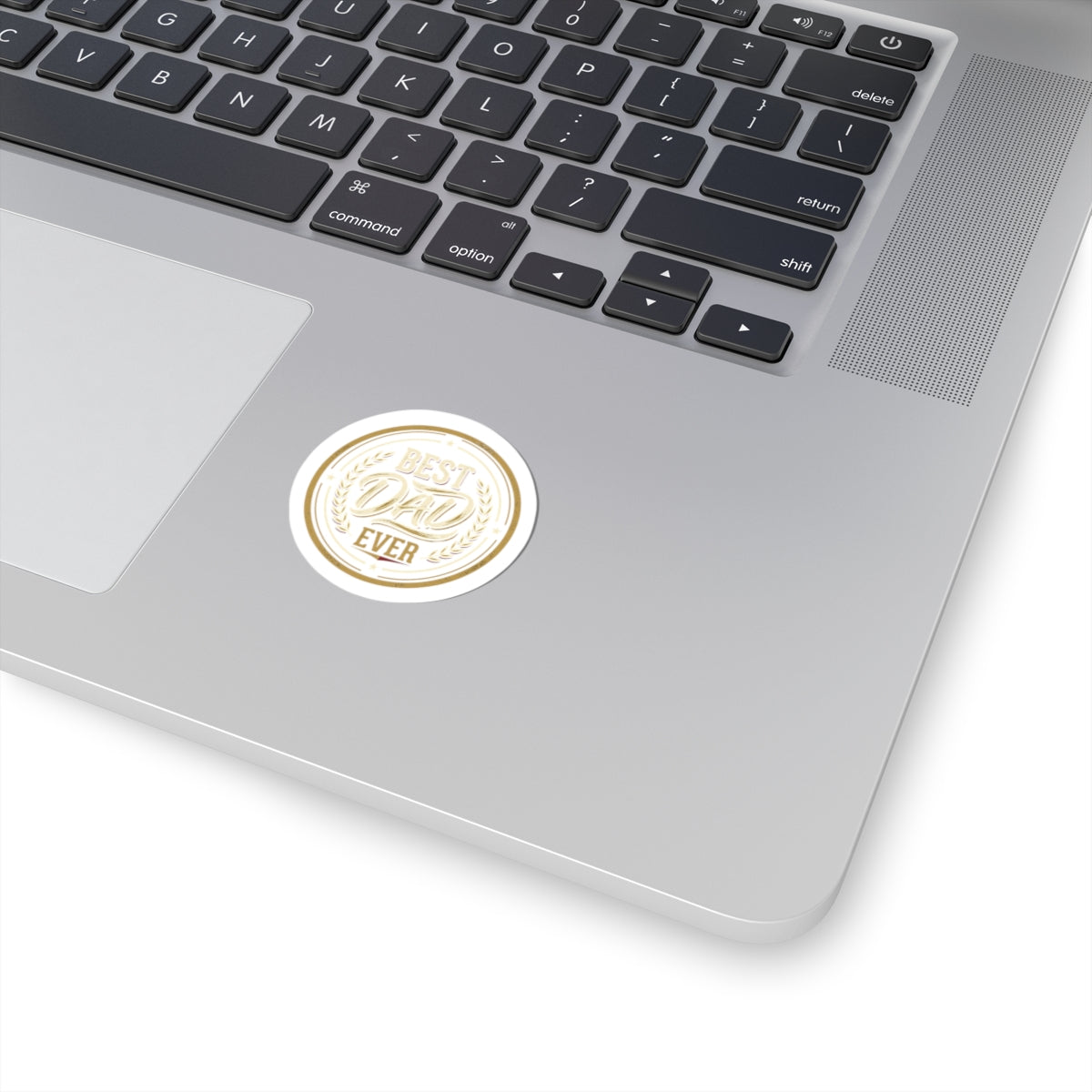 Best Dad Ever Sticker — Round Gold Father's Day Kiss-Cut Sticker