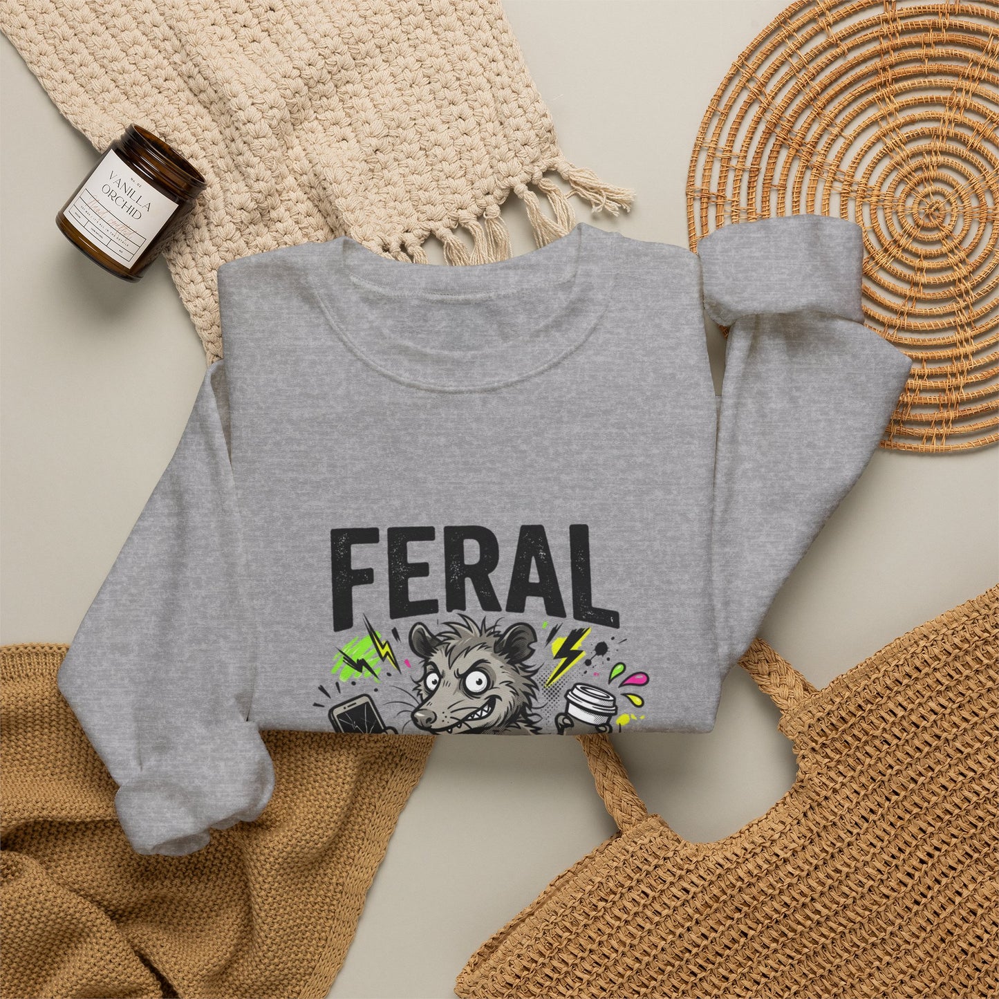 Feral But Free sweatshirt | chaotic unhinged humor, millennial burnout