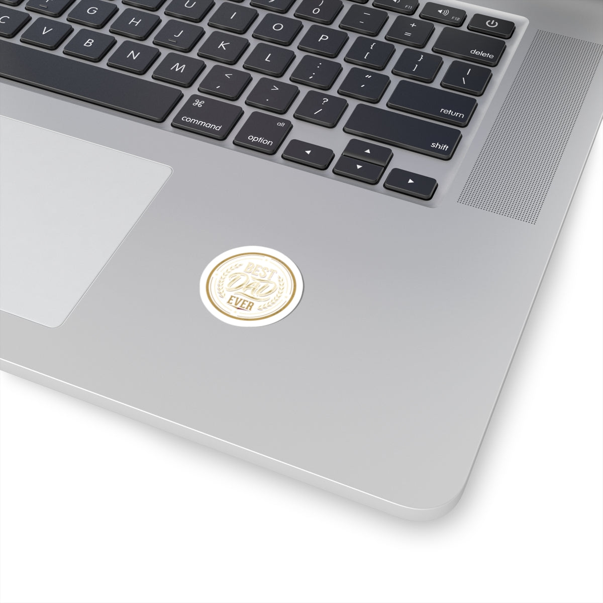 Best Dad Ever Sticker — Round Gold Father's Day Kiss-Cut Sticker