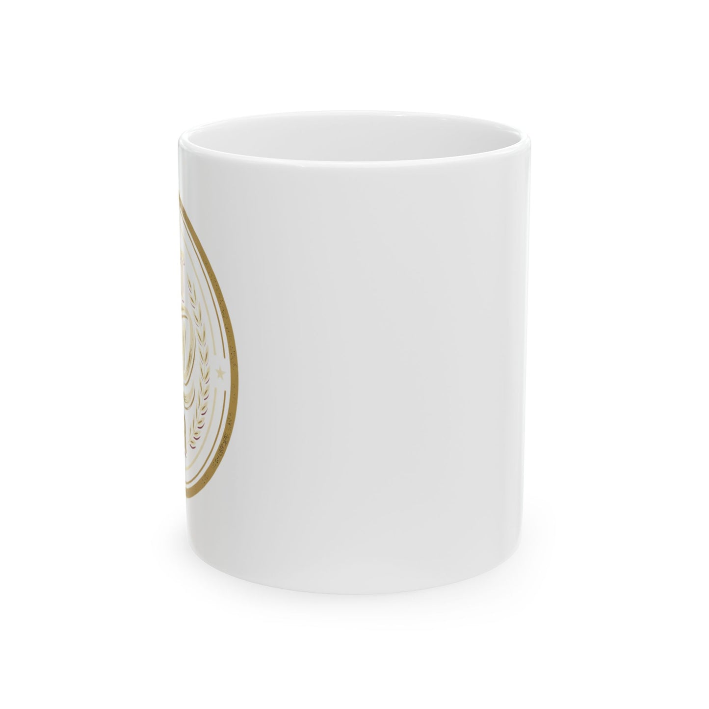 Inspirational Gold Seal Ceramic Mug — Motivational Quote Coffee Cup (11oz, 15oz)