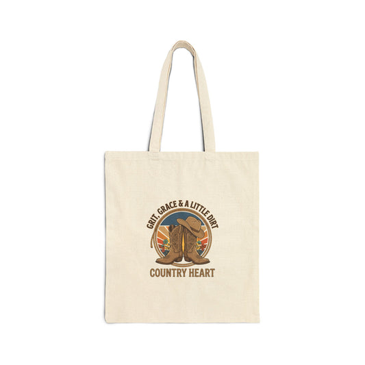 Country Heart Tote | Western cowgirl ranch rustic prairie canvas