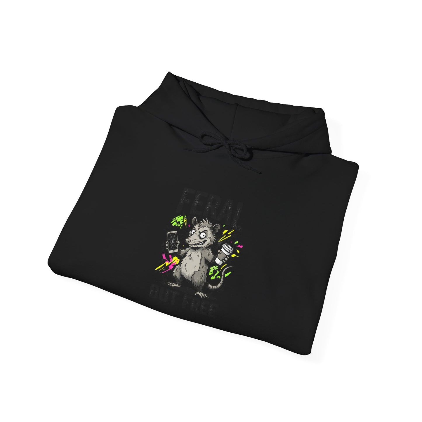 Feral But Free hoodie | chaotic quirky humor, millennial burnout