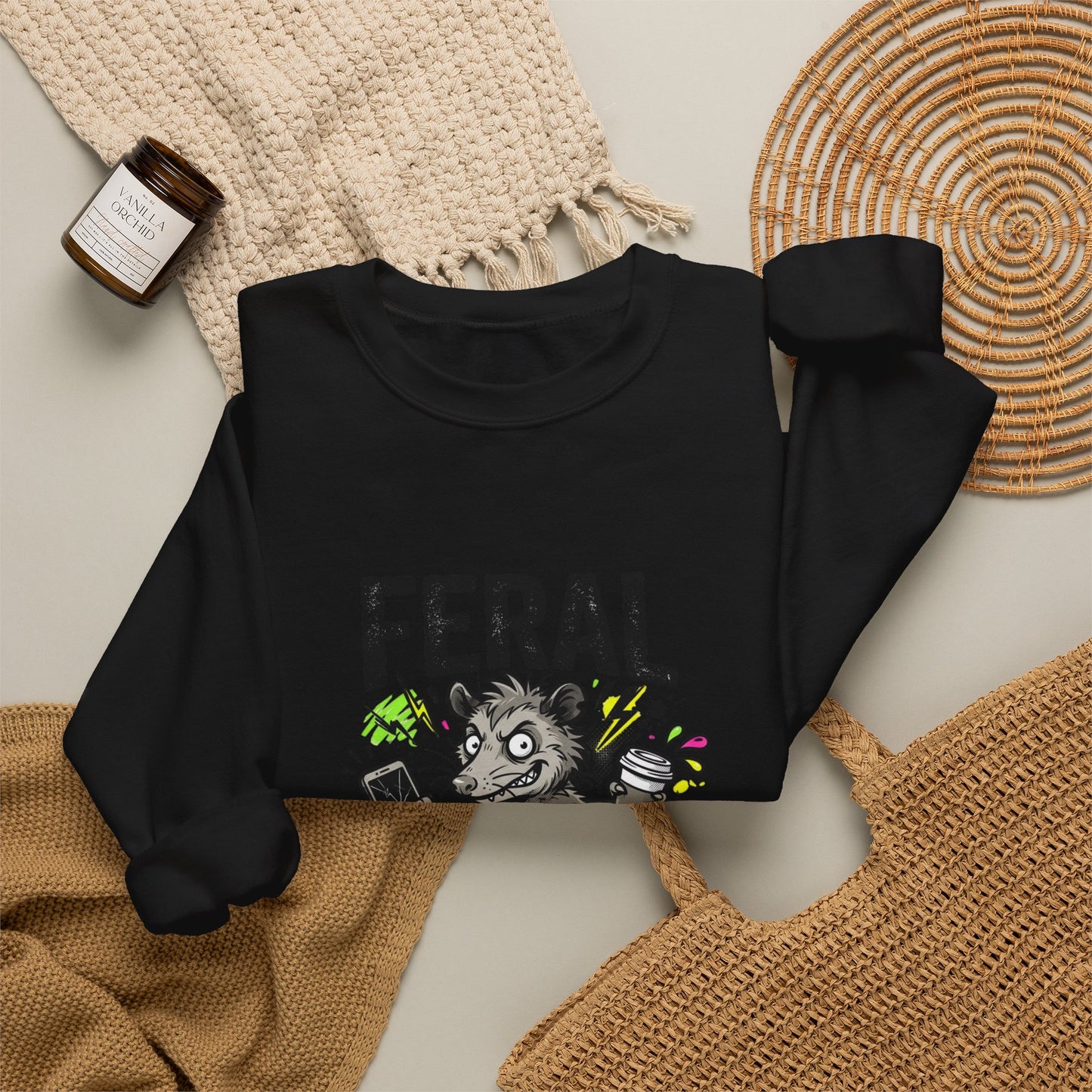 Feral But Free sweatshirt | chaotic unhinged humor, millennial burnout