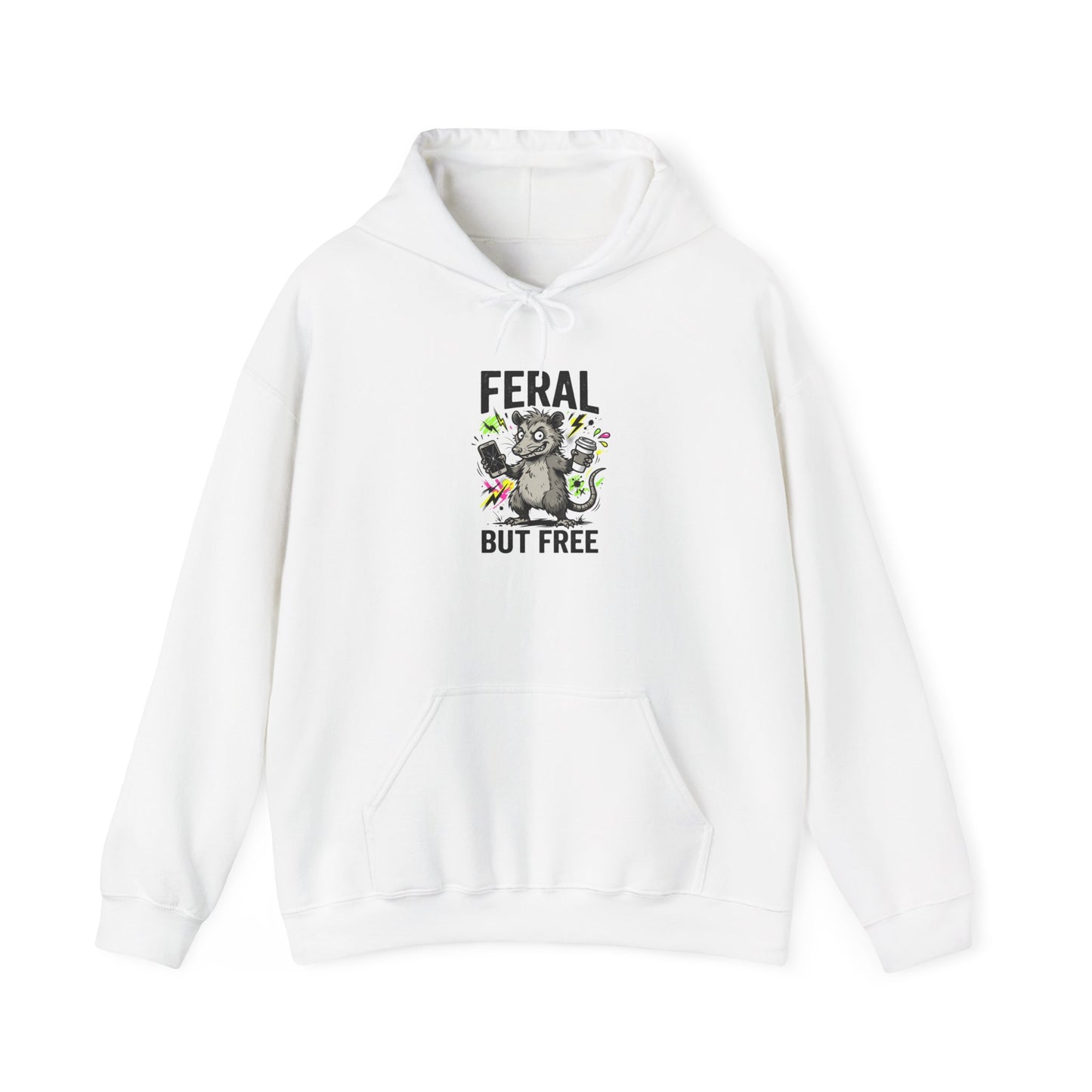 Feral But Free hoodie | chaotic quirky humor, millennial burnout