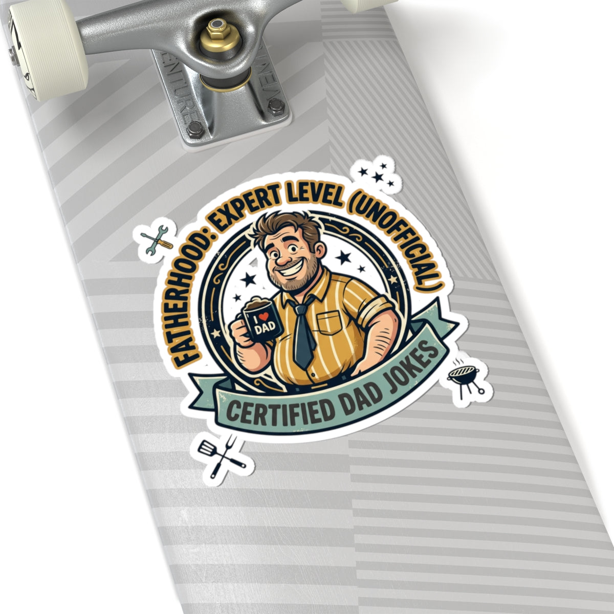 Certified Dad Jokes Sticker — Fatherhood: Expert Level (Unofficial)