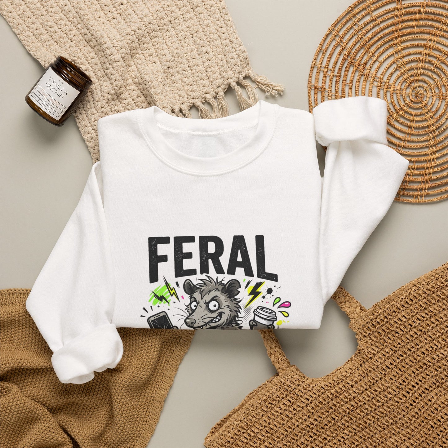 Feral But Free sweatshirt | chaotic unhinged humor, millennial burnout