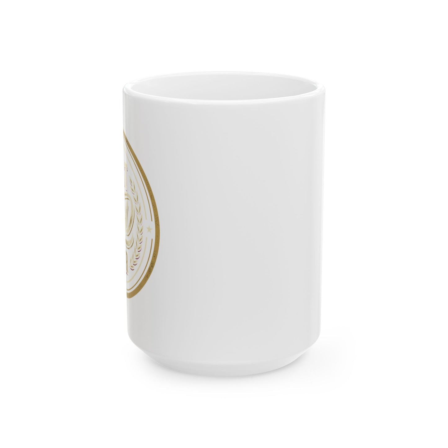 Inspirational Gold Seal Ceramic Mug — Motivational Quote Coffee Cup (11oz, 15oz)