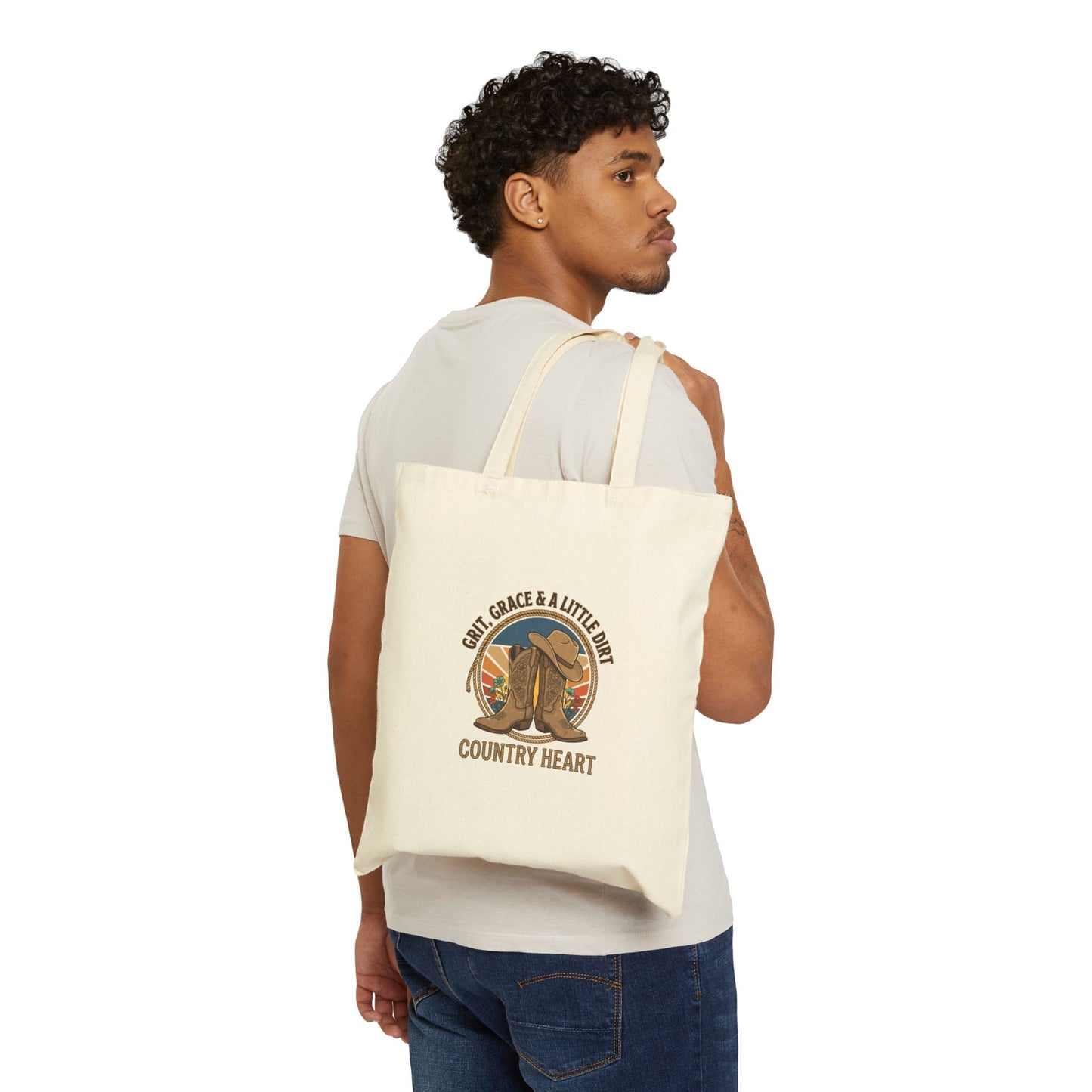 Country Heart Tote | Western cowgirl ranch rustic prairie canvas