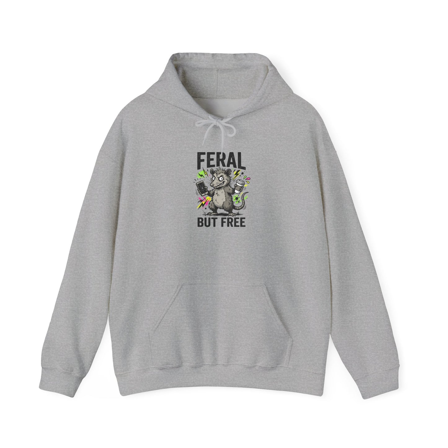Feral But Free hoodie | chaotic quirky humor, millennial burnout